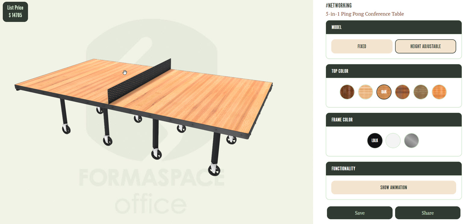 networking conference table 3d rendering